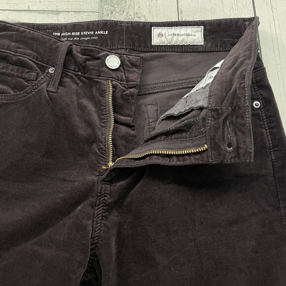 AG Adriano Goldschmied Women's 25R Plum Velvet High-Rise Stevie Ankle Pants - Picture 5 of 10